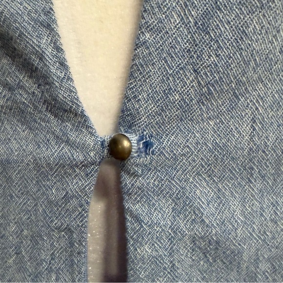 Free People Blue Chambray Bell Sleeve Mini Long Sleeve Dress Medium - Picture 8 of 11